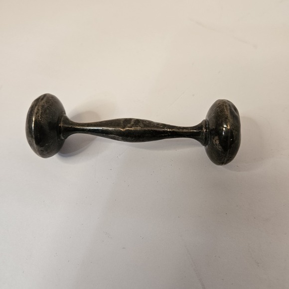 VTG Sterling Silver Spinner Rattle Unisex with WHM Engraving dumbbell shape Toy - Picture 2 of 5
